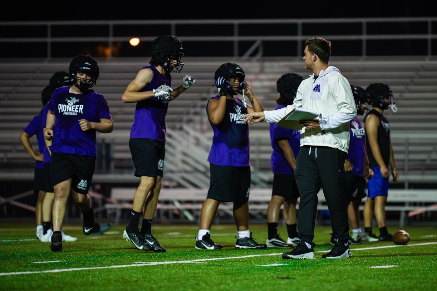 Coach coaching on the field